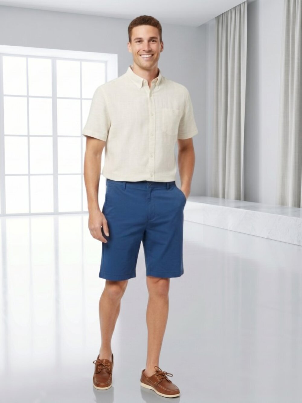 G.H. Bass & Co. Blue Stretch Casual Shorts Men's Size 40 Preppy Golf
